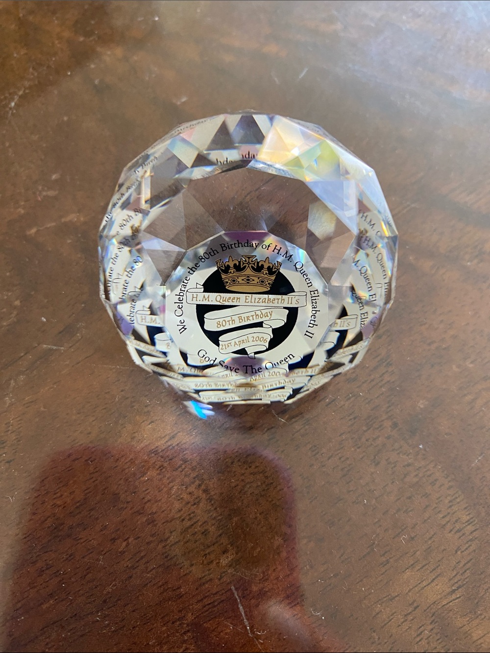 Swarovski Small Paperweight Queen Elizabeth’s 80th Birthday 2006